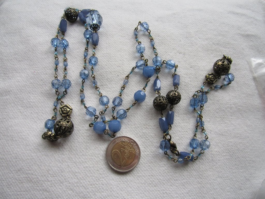 11.  Schitterende oude ketting,  120 cm, Sieraden, Tassen en Uiterlijk, Antieke sieraden, Ophalen, Overige materialen, Ketting