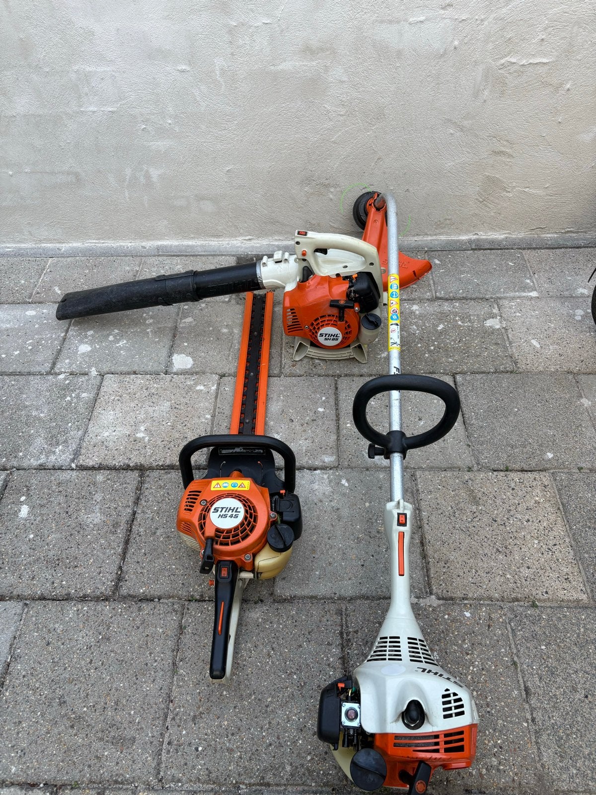 Stihl Tuinmachines Set: Bladblazer, Heggenschaar, Bosmaaier, Ophalen of Verzenden, Gebruikt, Overige soorten