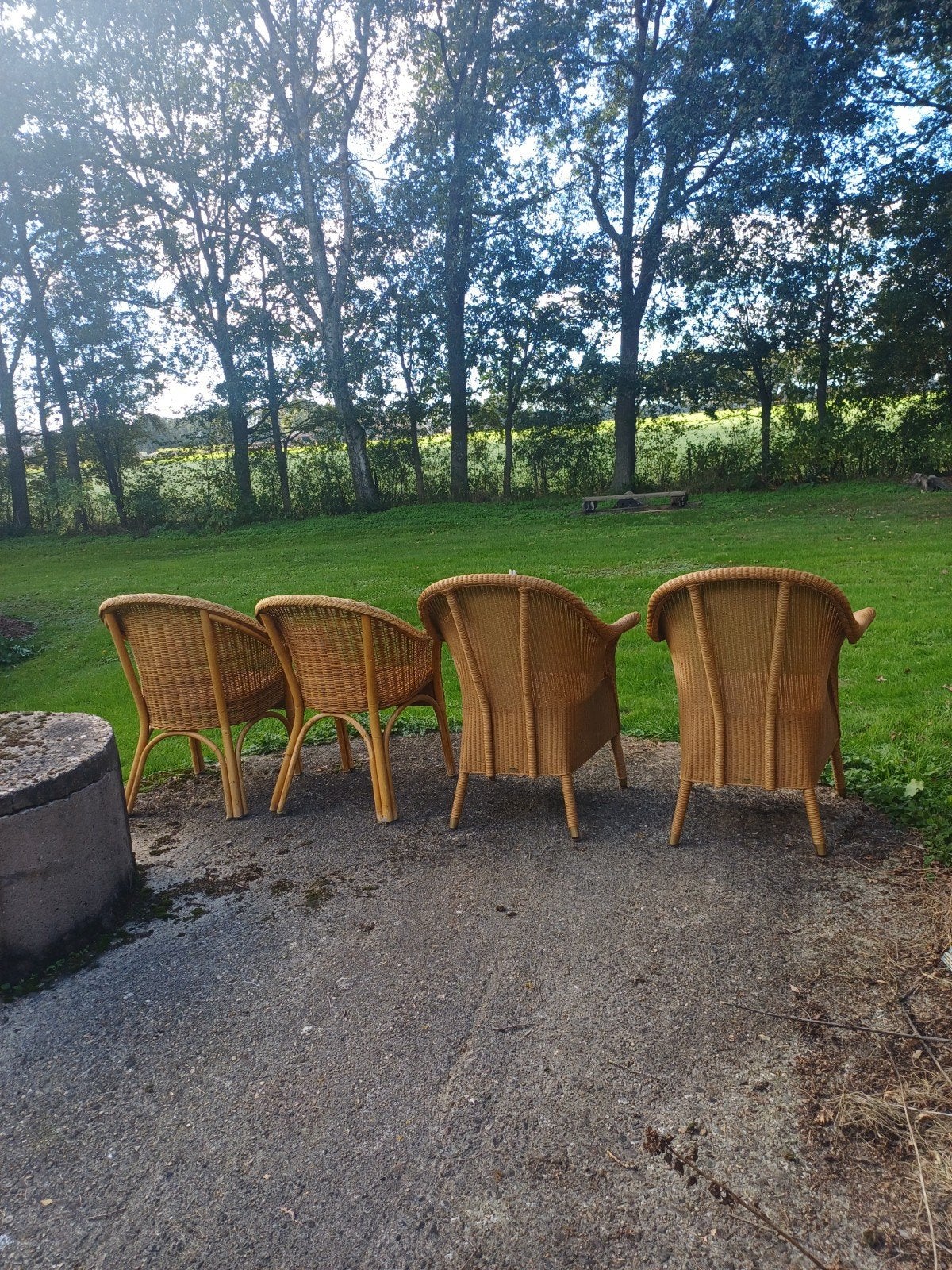 4 rotan tuinstoelen