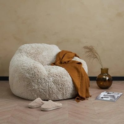 Faux fur lounge stoel - Action, Huis en Inrichting, Zitzakken, Ophalen, Nieuw, Beige, Zitzakstoel