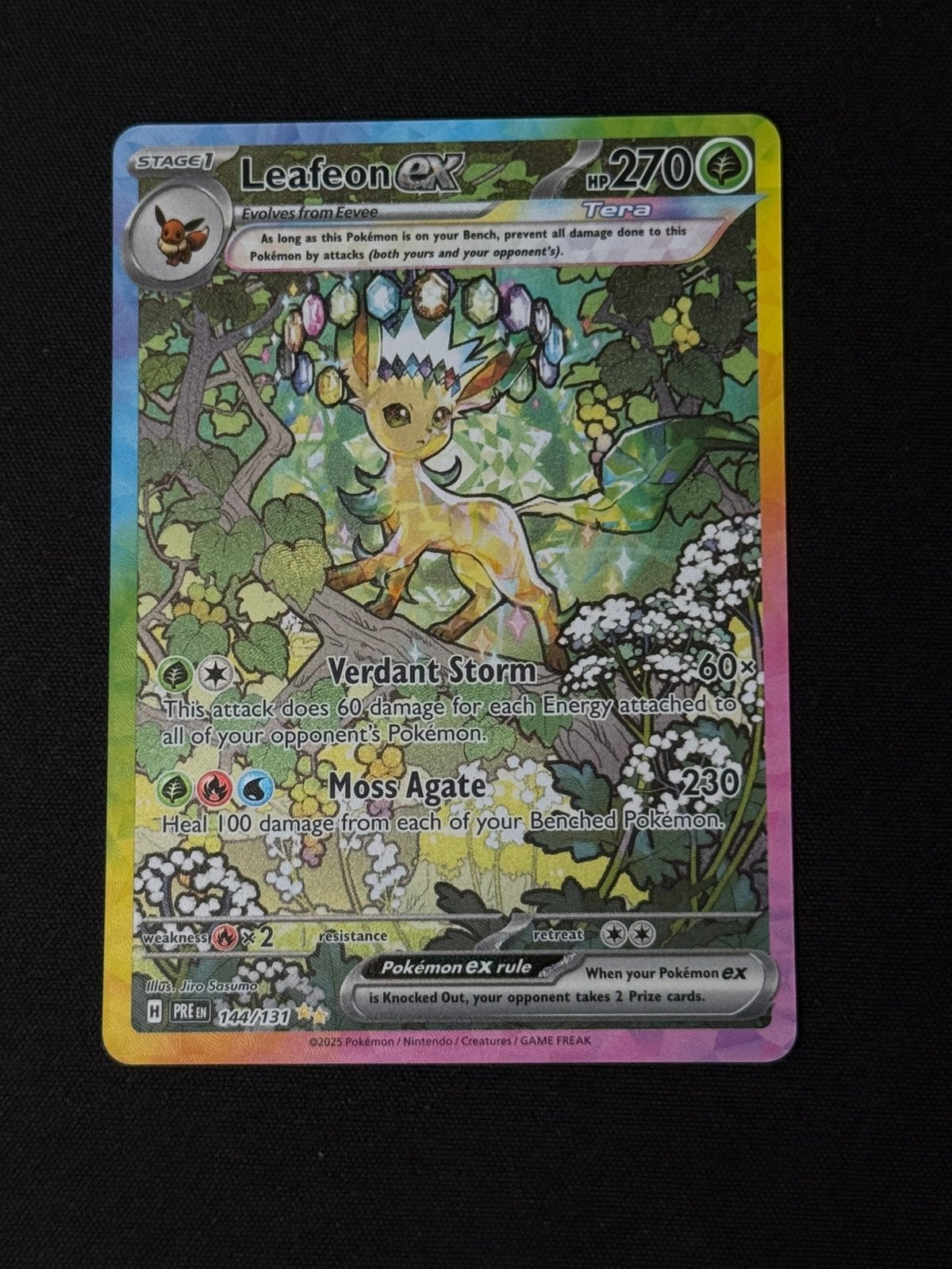 Leafeon EX 144 - Prismatic Evolutions, Ophalen of Verzenden, Zo goed als nieuw, Losse kaart