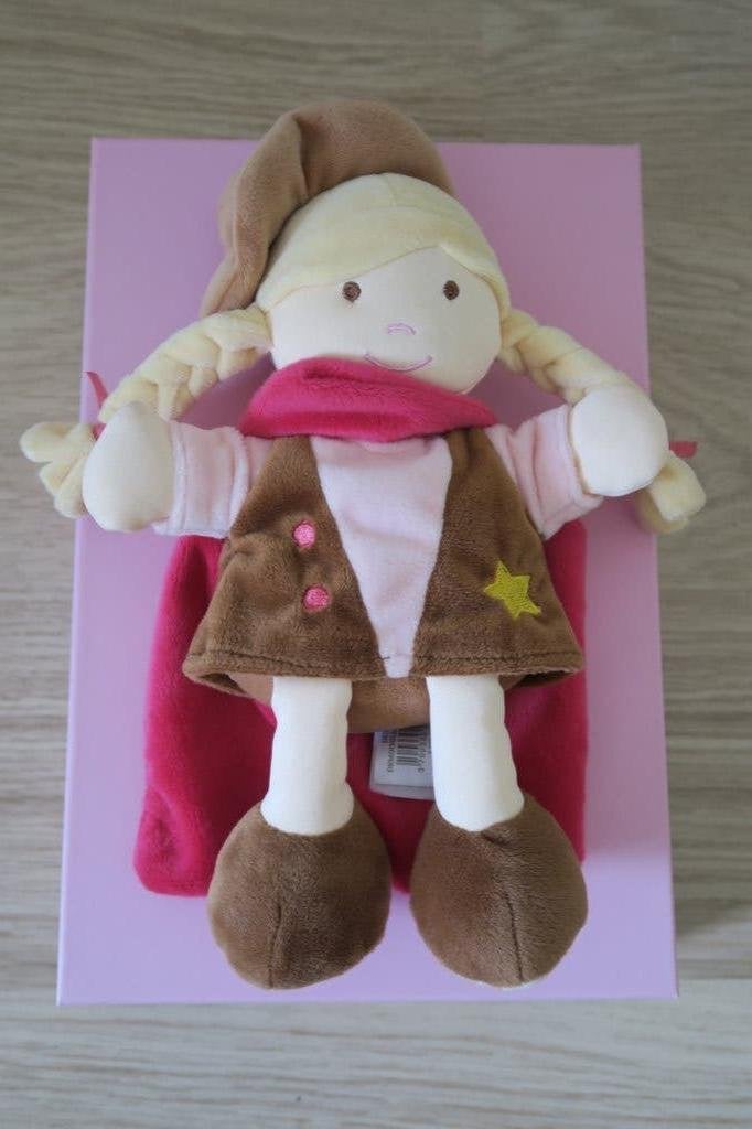 NIEUW Doudou miss cowboy zachte pop in doos, Ophalen of Verzenden, Nieuw, Overige typen
