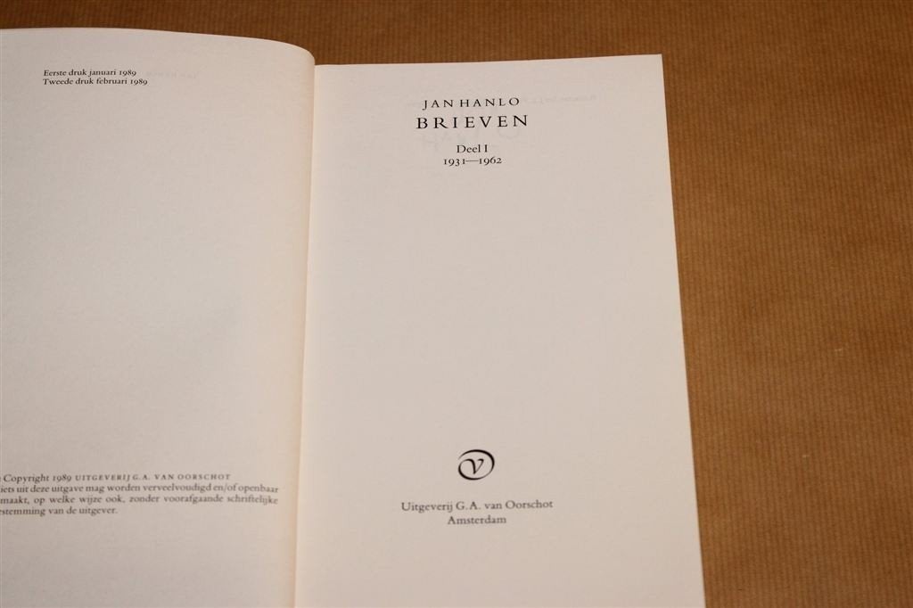 Jan Hanlo Brieven — Deel I 1931-1962 — Van Oorschot [1989], Ophalen of Verzenden, Gelezen