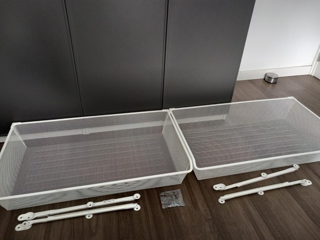 2x IKEA KOMPLEMENT fijndraadmand wit 100x58 cm met rails, Huis en Inrichting, Kasten | Kledingkasten, Ophalen, 100 tot 150 cm