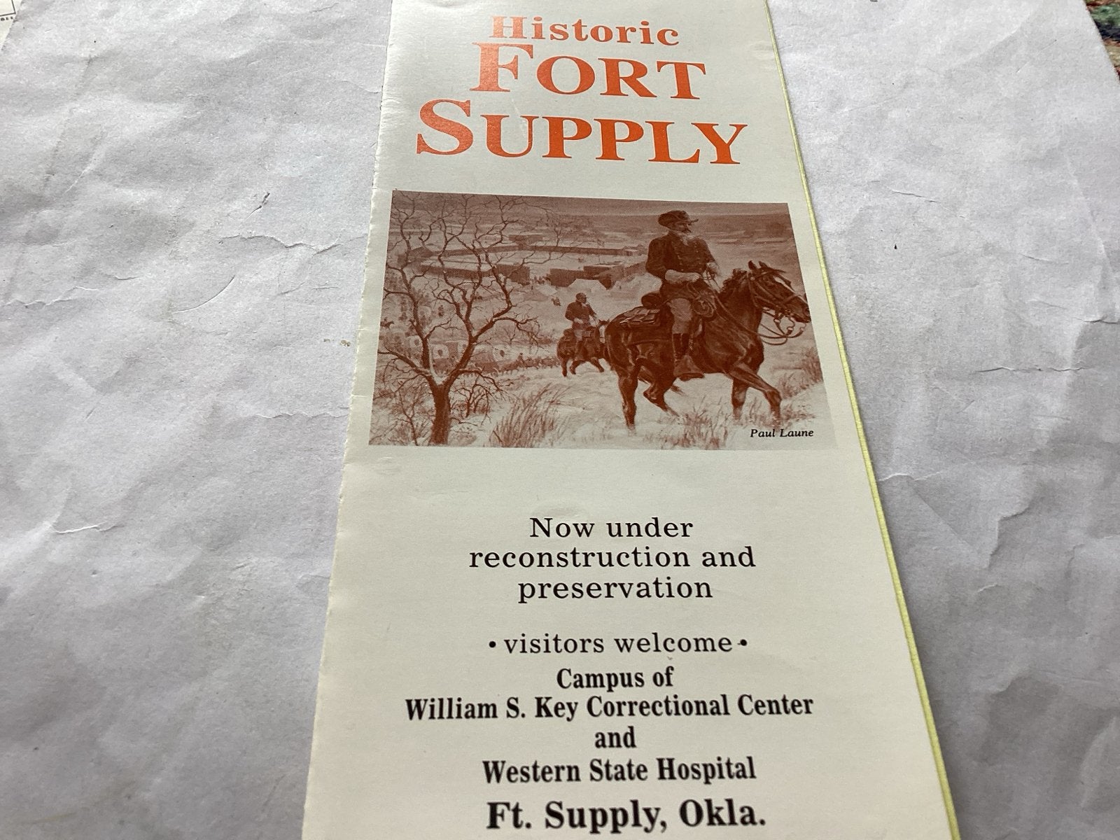 Historische Fort Supply Folder - Oklahoma, VS, Ophalen of Verzenden, Gelezen, Folder