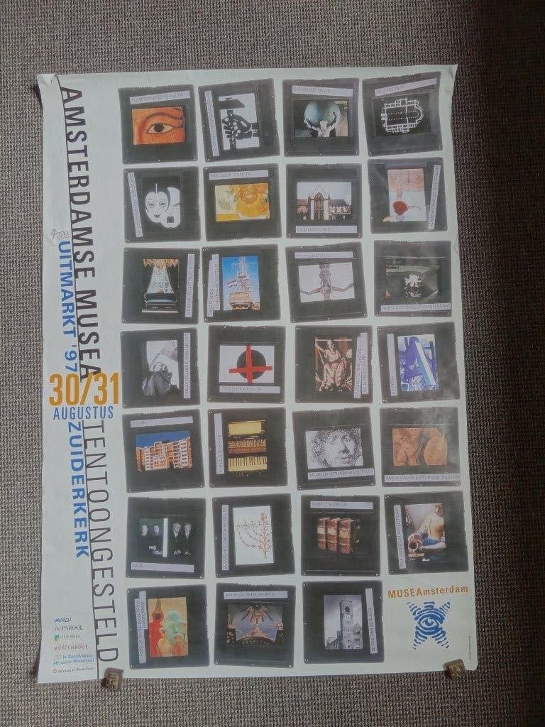 affiche Amsterdamse musea tentoongesteld ,Zuiderkerk ,1997, Verzenden, Deurposter of groter, Overige onderwerpen, Rechthoekig Staand