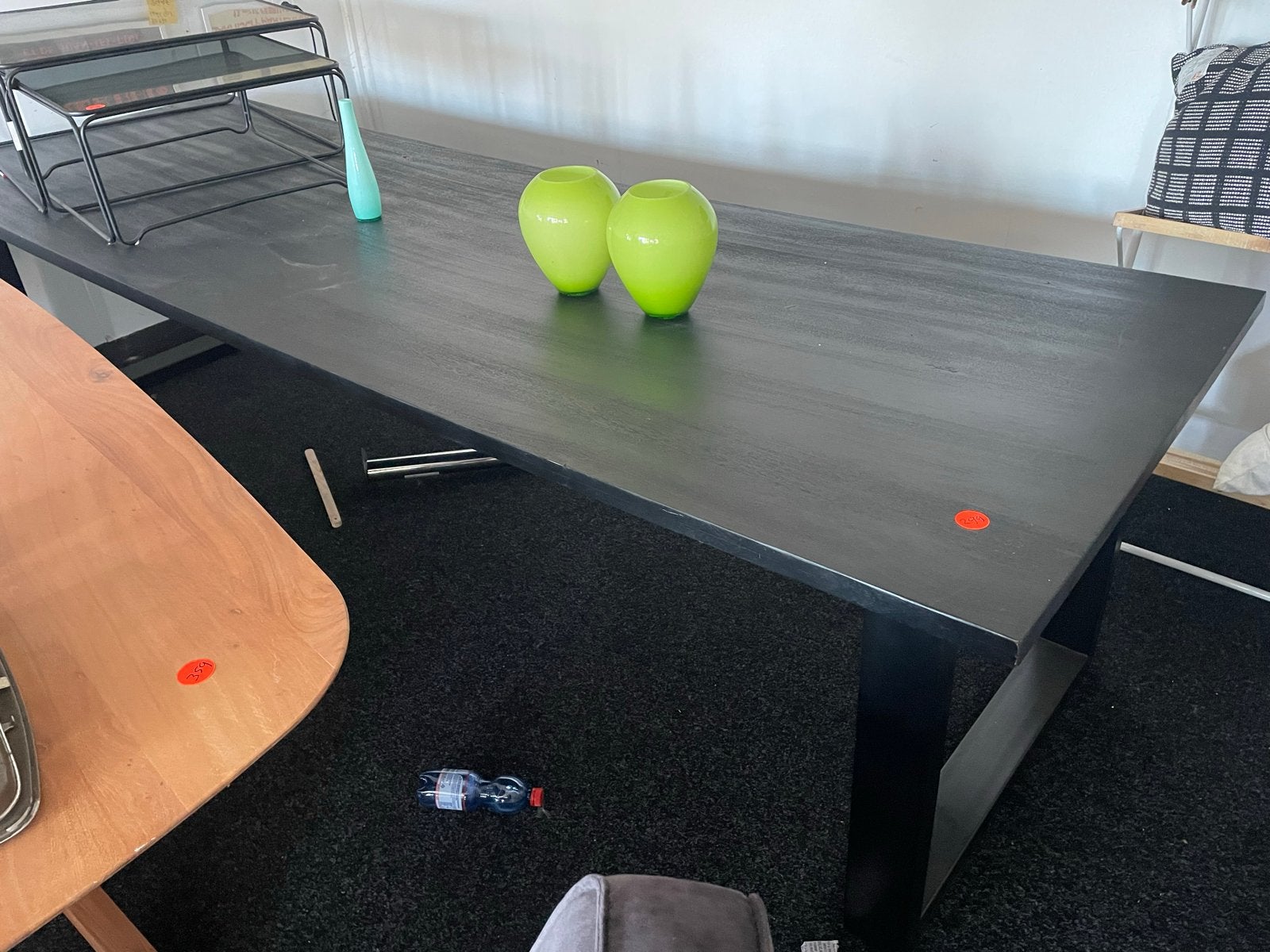 Zwarte mangohouten tafel 300x100 cm - Nieuwstaat, Ophalen, 100 tot 150 cm, Vijf personen of meer, Rechthoekig