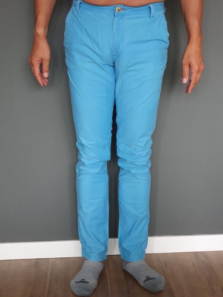 Nieuwe blauwe Pascucci zomerbroek – maat 34-34, Blauw, Nieuw, Pascucci Jeans, Ophalen of Verzenden