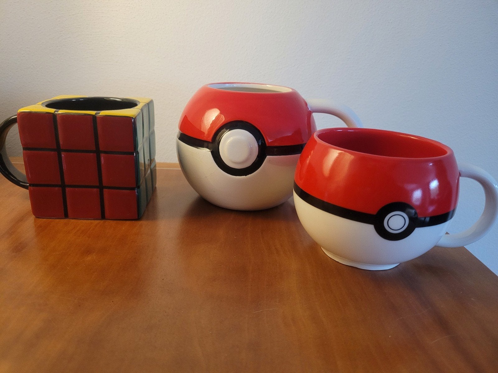 3x grote Pokemon Pokeball & Rubiks Kubus Mok beker bekers XL, Ophalen of Verzenden, Zo goed als nieuw, Overige stijlen, Kop(pen) en/of Schotel(s)
