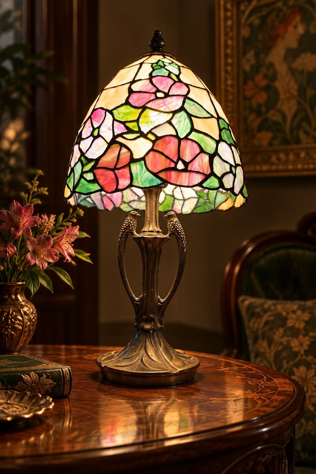 Tiffany Stijl Tafellamp - 50cm, Ophalen