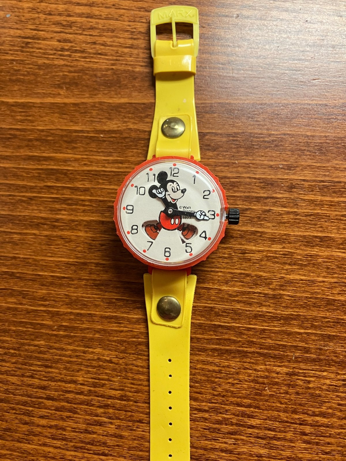 Vintage Mickey Mouse horloge - Marx Toys 1977, Ophalen of Verzenden, Gebruikt, Meerkleurig, Jongen of Meisje