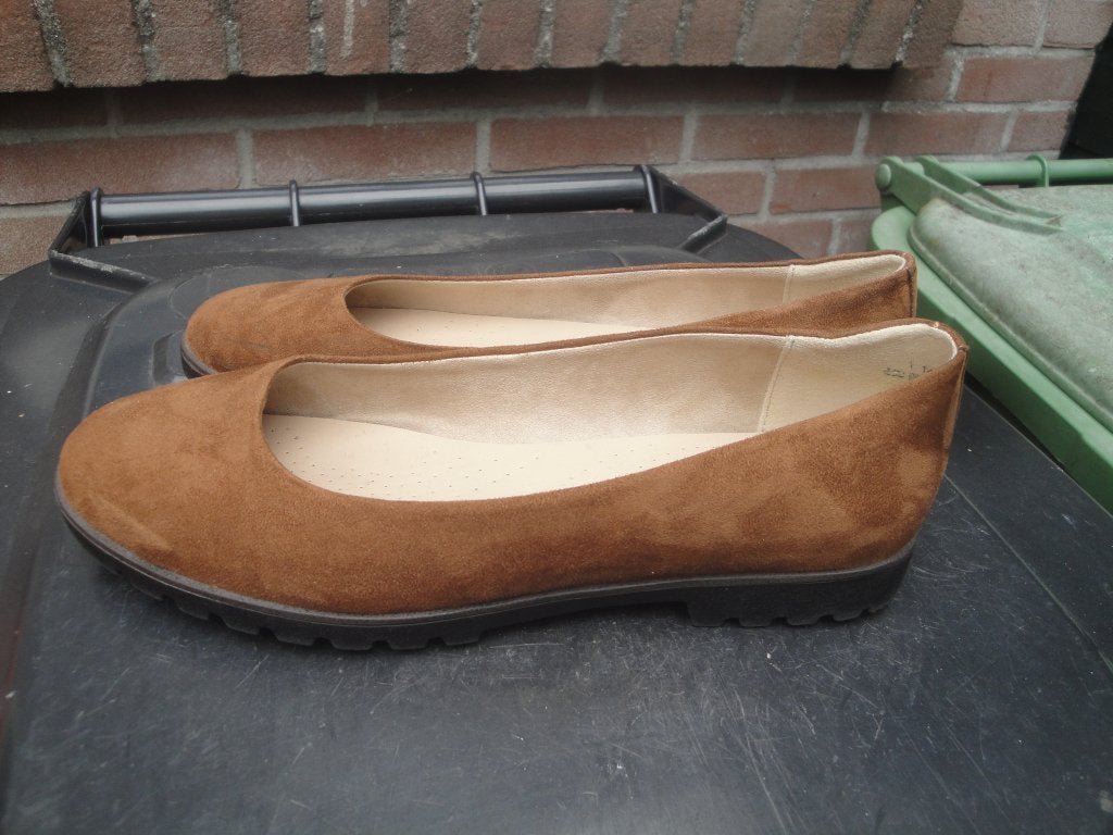 NIEUW!! Cognac suedine ballerina's GRACELAND maat 39, Bruin, Nieuw, Graceland, Ballerina's