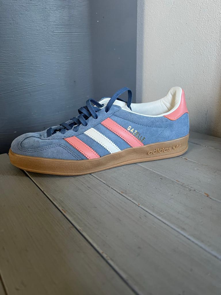 Adidas Gazelle sneakers - Blauw/Roze maat 40 2/3, Ophalen of Verzenden, Zo goed als nieuw, Blauw, Sneakers of Gympen