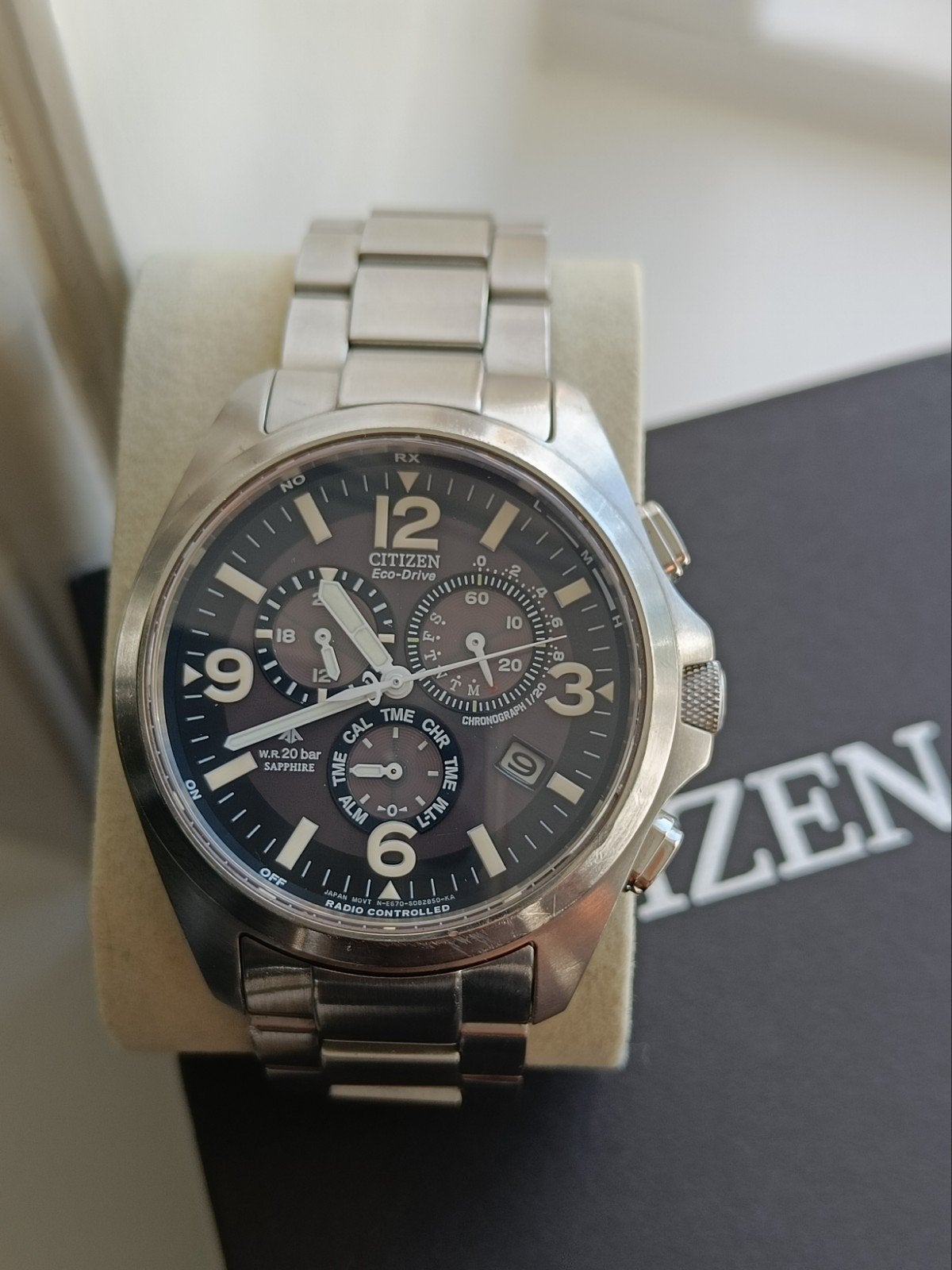 Citizen Promaster Sky Radio Controlled AS4020-52E, Ophalen of Verzenden, Zo goed als nieuw, Waterdicht, Grijs