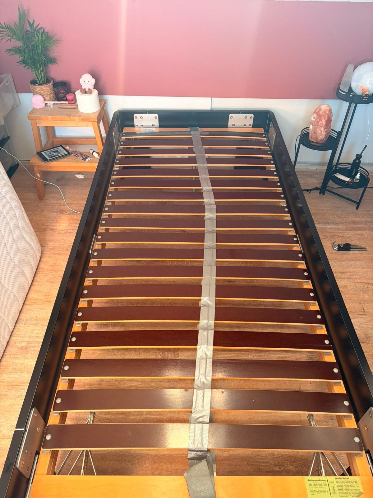 Eenpersoonsbed met lattenbodem en matras, Huis en Inrichting, Slaapkamer | Bedden, 90 cm, Eenpersoons, Zwart, Ophalen of Verzenden