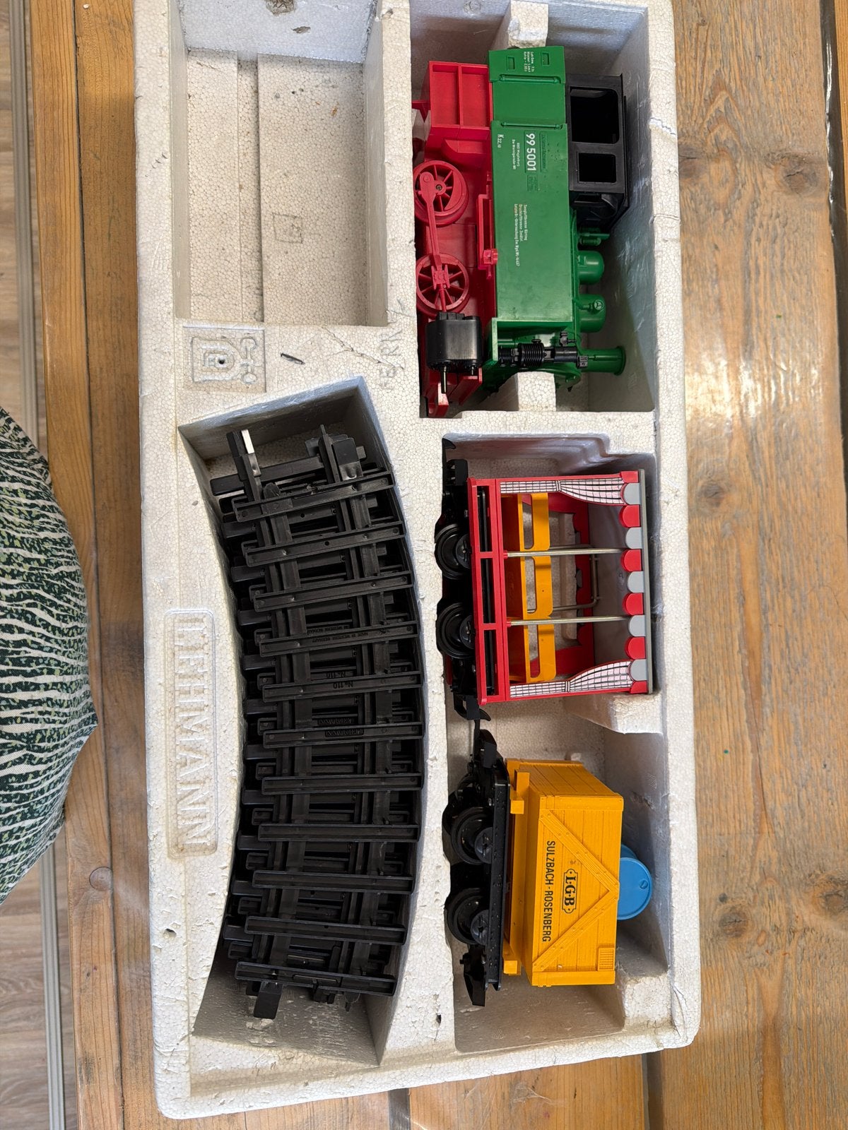 Vintage Lehmann LGB Treinset met Locomotief, Wagons en Rails, Gelijkstroom, Ophalen of Verzenden, LGB, Analoog