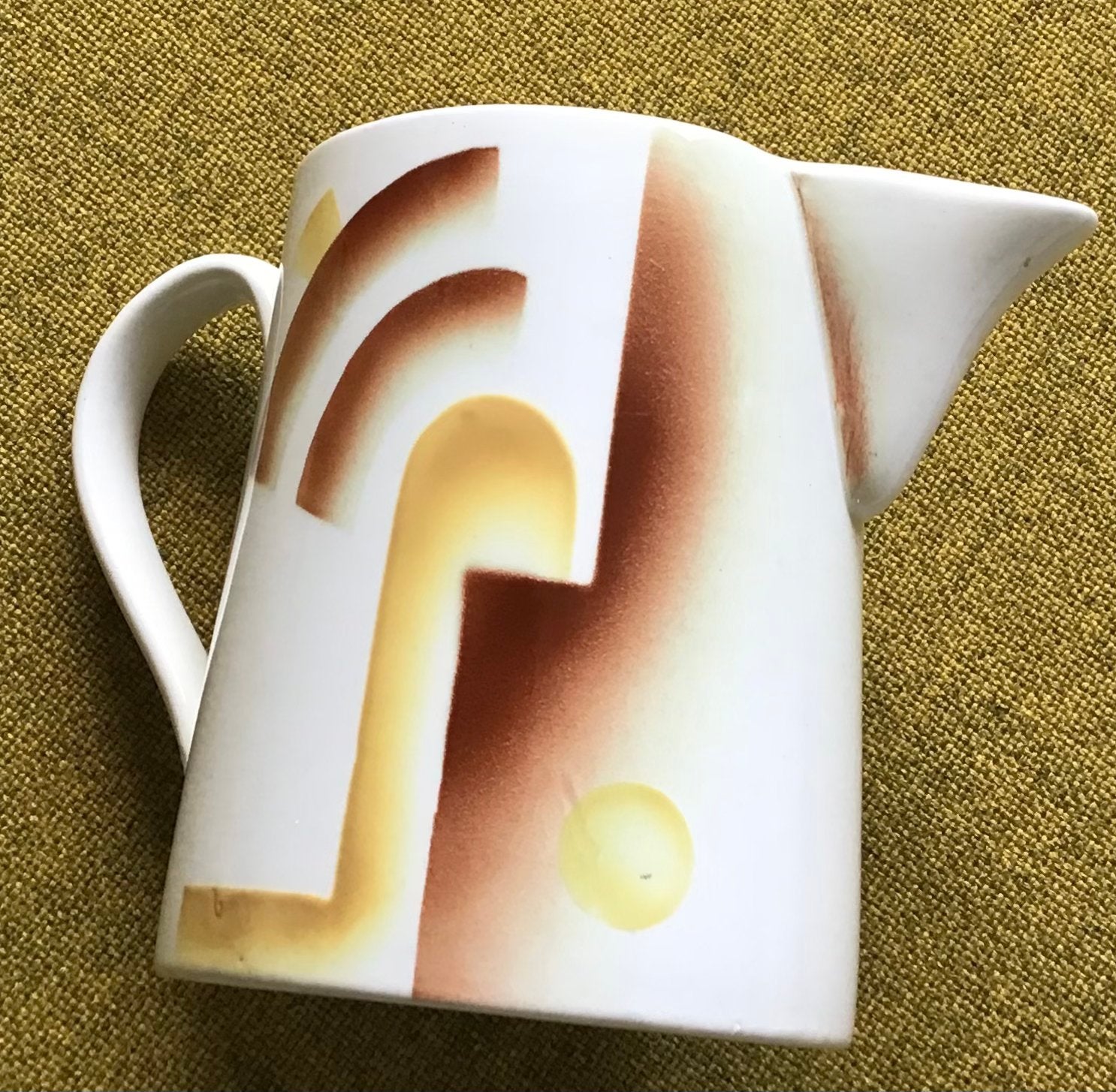 Oude melkkan met art-deco spuitmotief jaren 1930 P. Regout, Antiek en Kunst, Ophalen of Verzenden