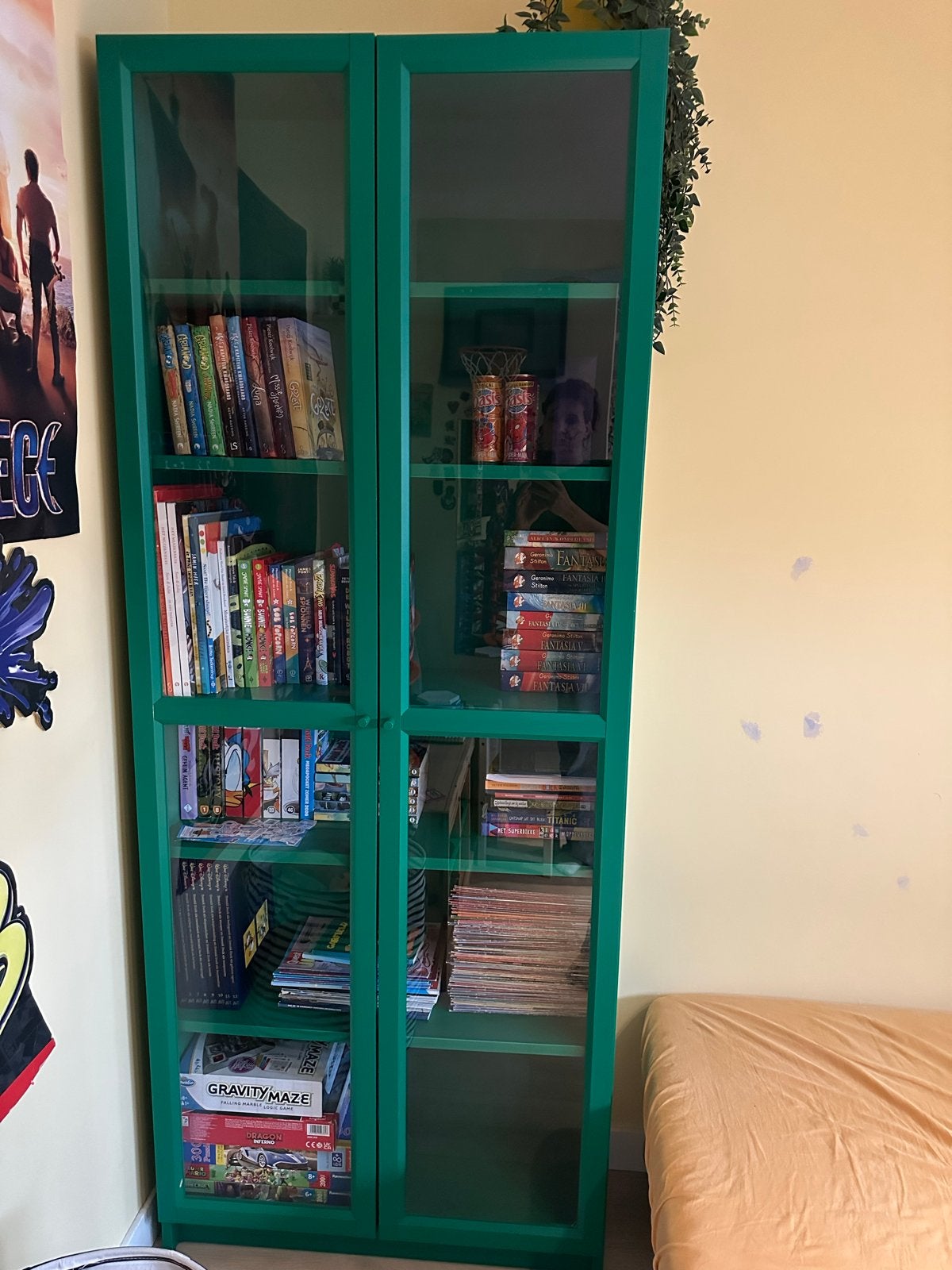 IKEA Billy Boekenkast - Groen met Glazen Deuren, Ophalen, 200 cm of meer, 50 tot 100 cm, Zo goed als nieuw