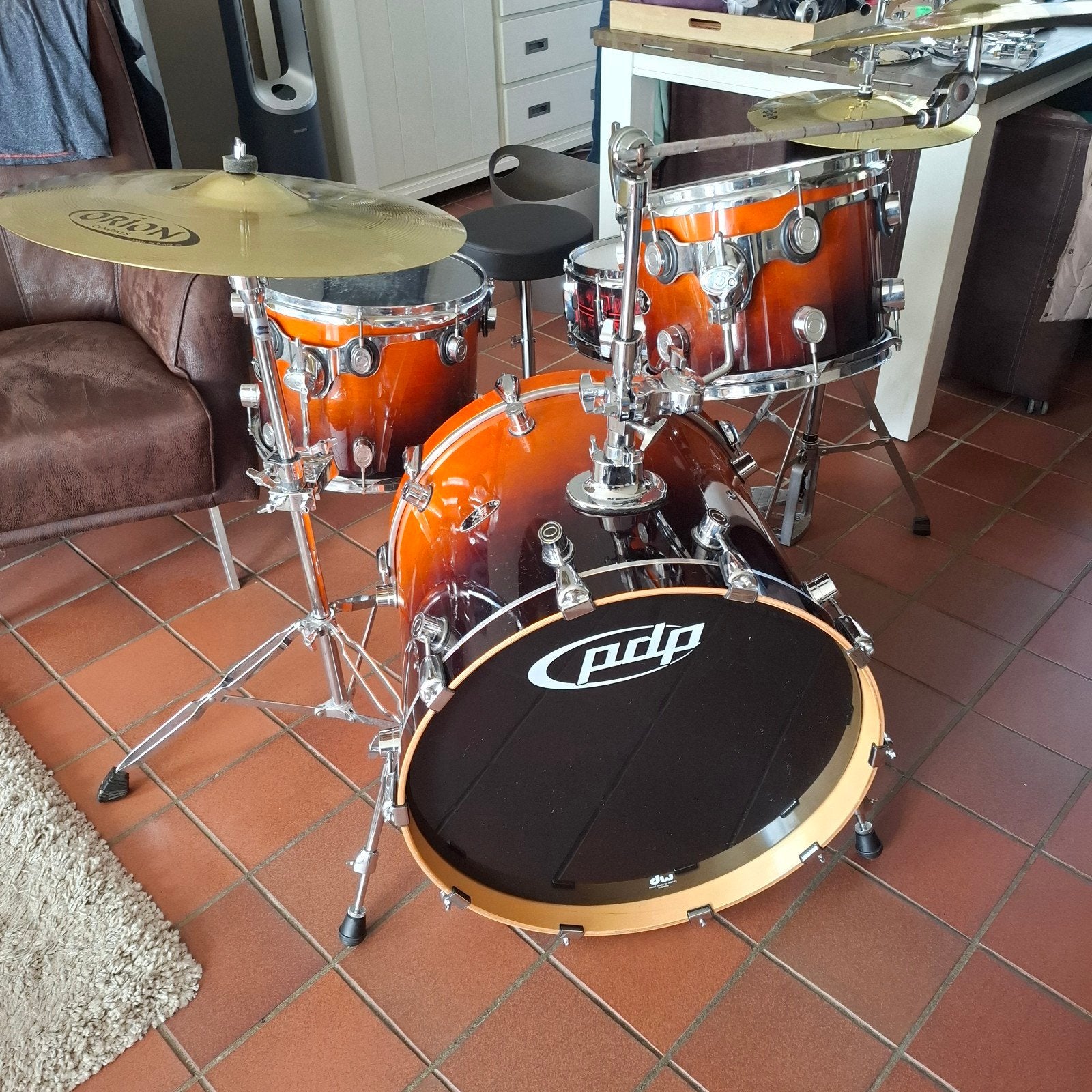 compleet dw pdp bx drumstel + Pearl signature snare drum, Ophalen, Zo goed als nieuw, Drums of Percussie