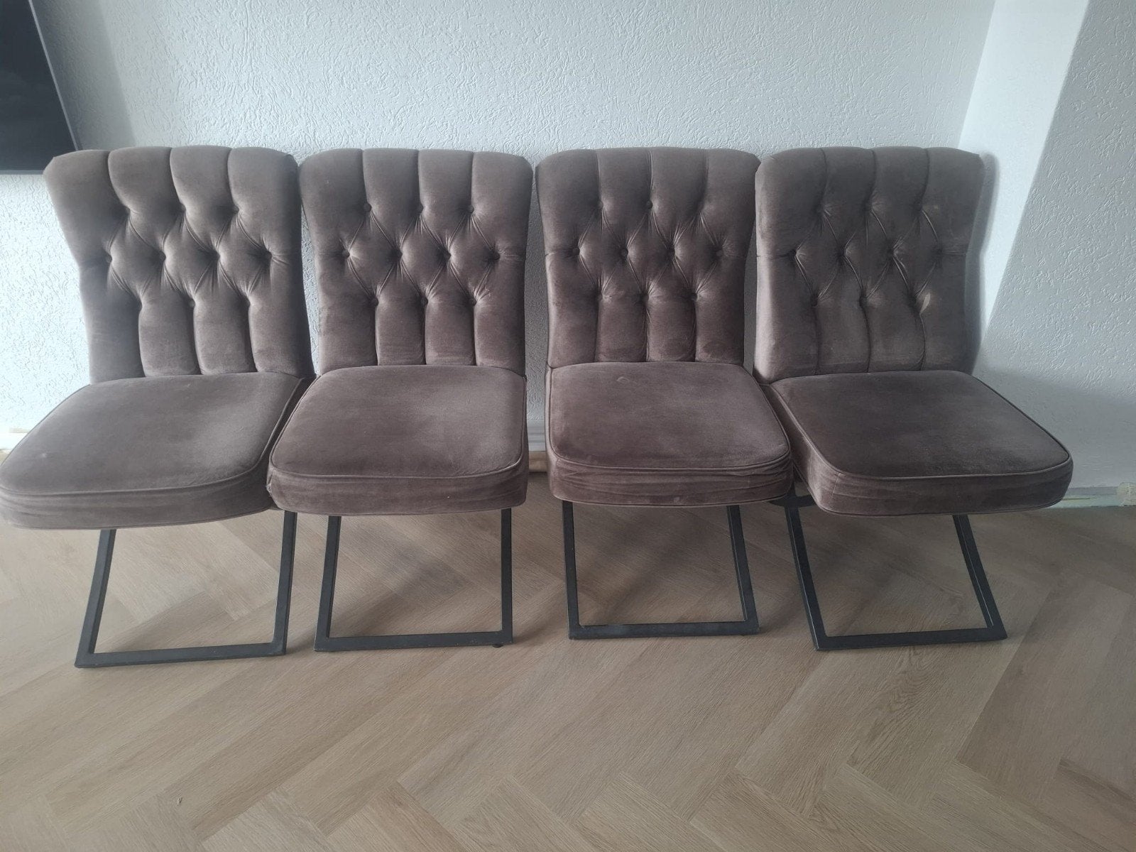 banksel plus 4 eetstoelen te koop, Ophalen, Gebruikt, Overige kleuren, Vier