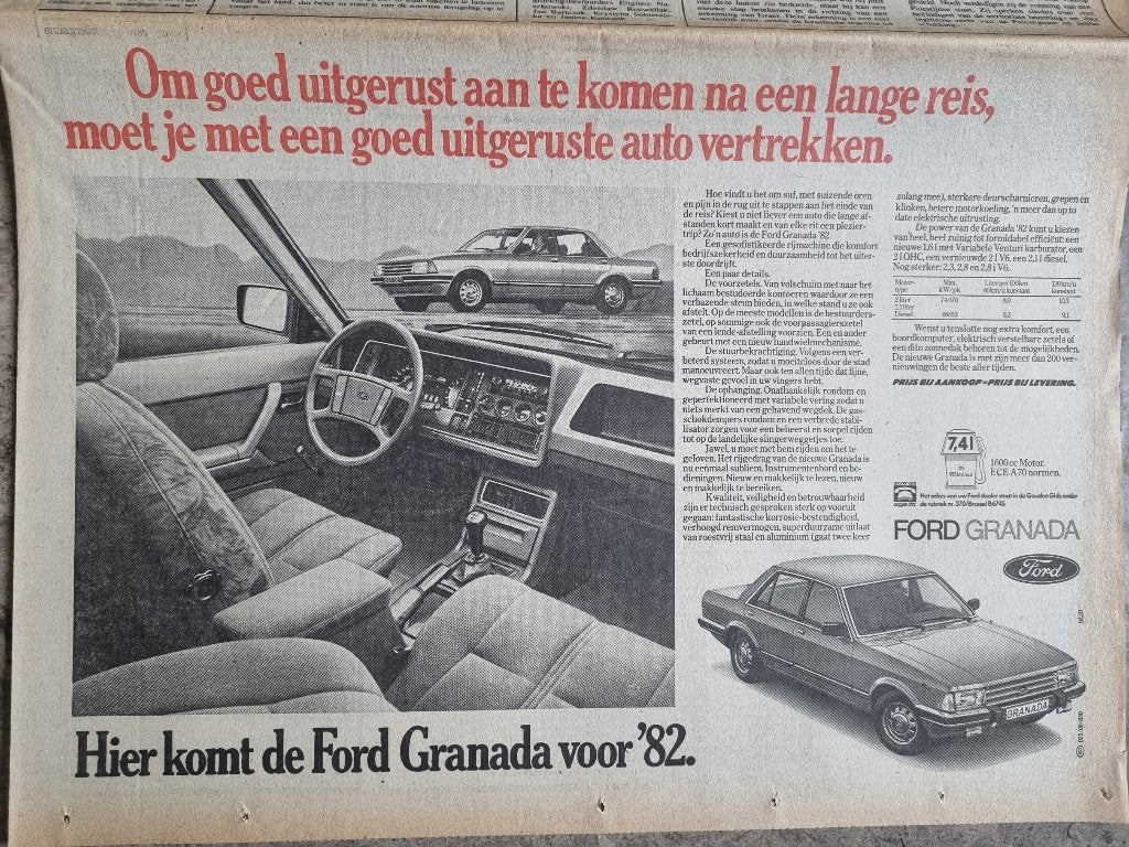 Advertentie Ford Granada (1981), Ophalen of Verzenden, 1980 tot heden, Knipsel(s)