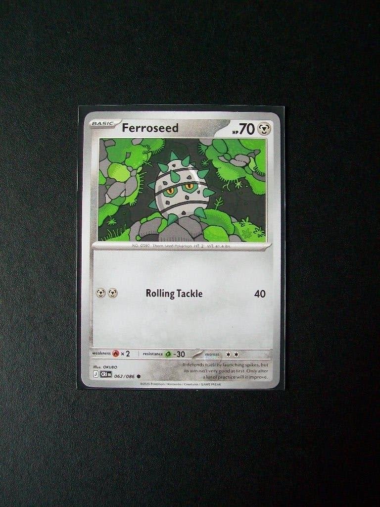 2851: Nieuwe Pokemon Kaart  FERROSEED HP 70 (062/086), Verzenden, Nieuw, Losse kaart
