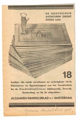 Bruintje Beer - Advertentie uit Alg. Handelsblad 1938, Verzamelen, Ophalen of Verzenden, 1920 tot 1940, Knipsel(s)