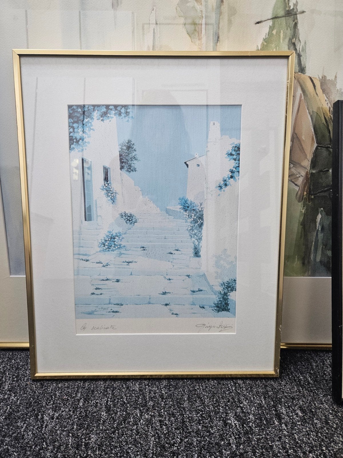 Diverse maten schilderijen met lijst, Antiek en Kunst, Ophalen, Overige stijlen, Ingelijst, Aquarel