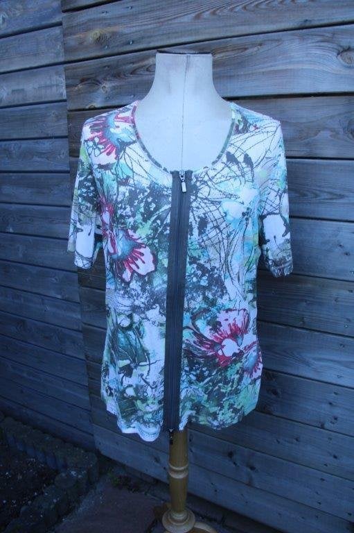 Vest kaki/ rood Gerry Weber mt 42 korte mouw Vaste prijs, Kleding | Dames, Truien en Vesten, Maat 42/44 (L), Ophalen of Verzenden