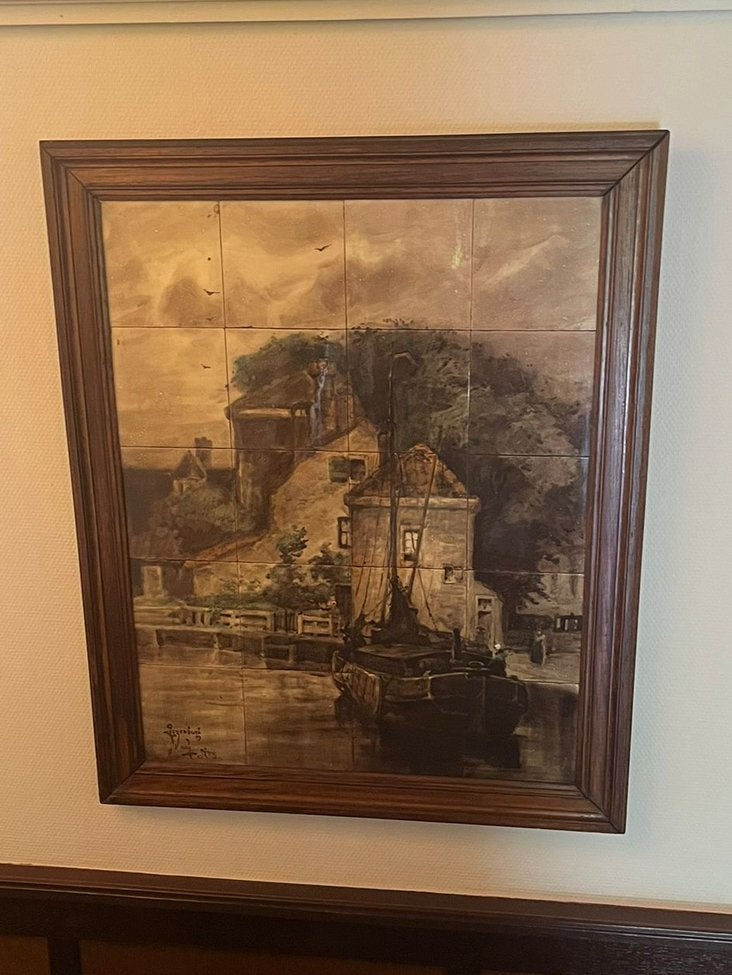 Tegeltableau Rozenburg naar Jacob Maris, Antiek en Kunst, Antiek | Wandborden en Tegels, Ophalen