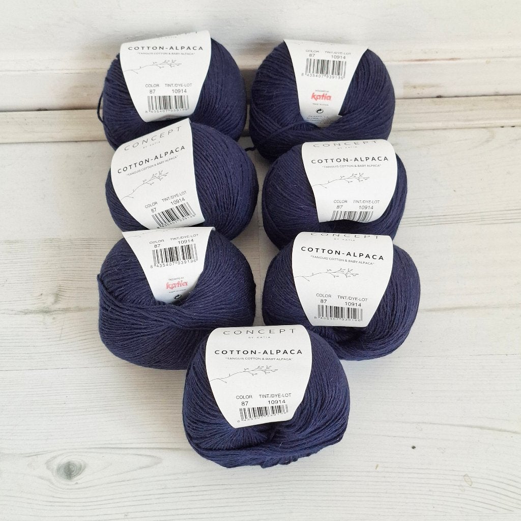 7 bollen Katia Concept, Cotton-alpaca, Ophalen of Verzenden, Nieuw, Breien of Haken, Wol of Garen