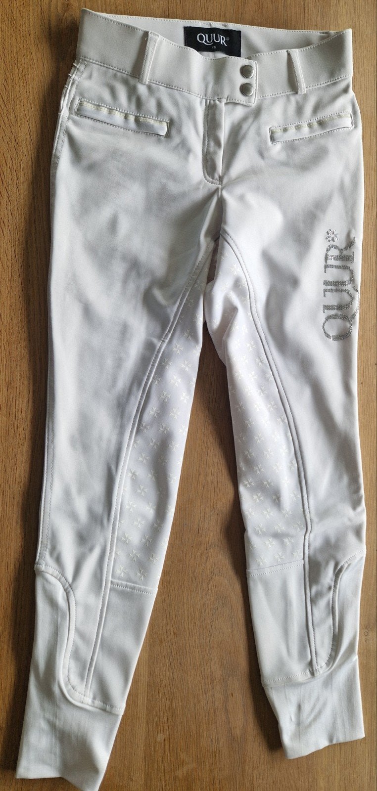 Mooie wedstrijdbroek paardrijbroek van Quur, Dieren en Toebehoren, Paardrijkleding, XS, Zo goed als nieuw, Quur, Wit