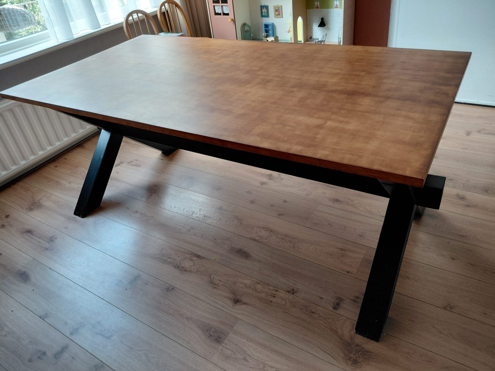 Mooie houten eettafel, Huis en Inrichting, Tafels | Eettafels, Ophalen, 200 cm of meer, 50 tot 100 cm, Zo goed als nieuw