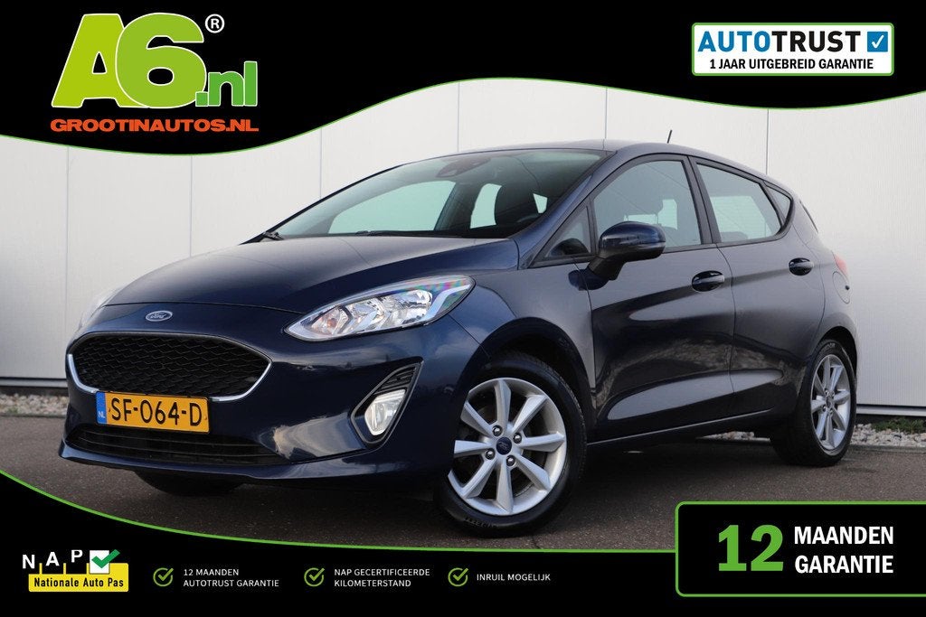 Ford Fiesta 1.1 Trend Trekhaak Navigatie 15 inch LMV Airco B, Voorwielaandrijving, Met garantie (alle), Blauw, Origineel Nederlands