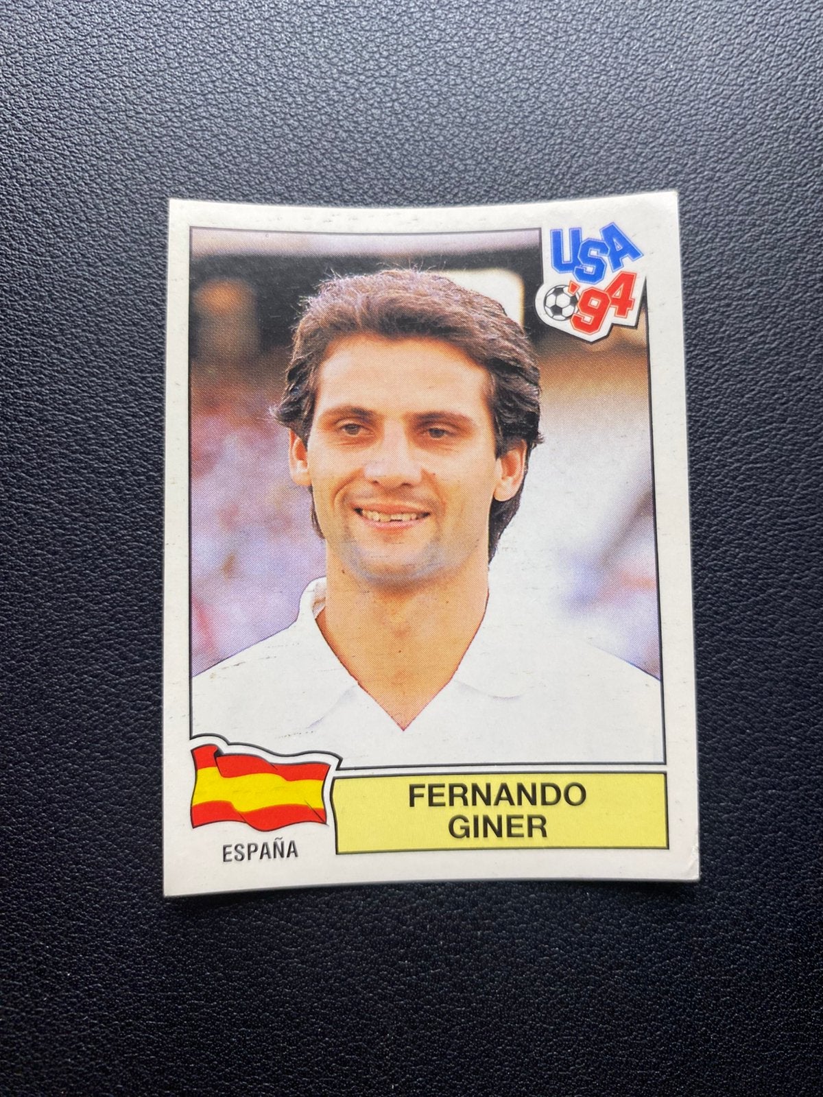 Fernando Giner - Spanje - Panini WK 1994, Ophalen of Verzenden, Zo goed als nieuw, Buitenlandse clubs, Poster, Plaatje of Sticker