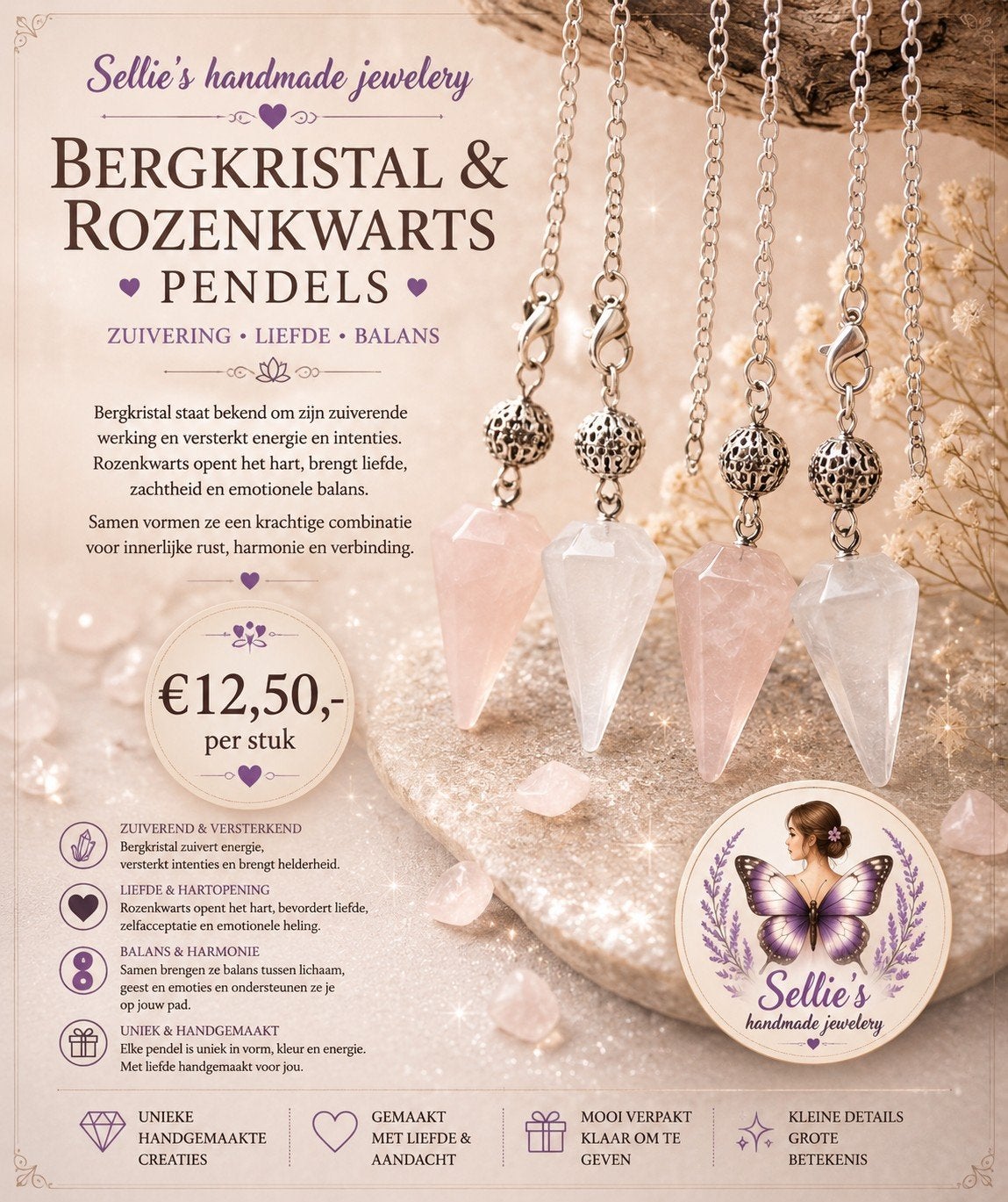 🦋 Sellie's handmade jewelery 🦋, Sieraden, Tassen en Uiterlijk, Antieke sieraden, Ophalen of Verzenden, Overige materialen, Ketting