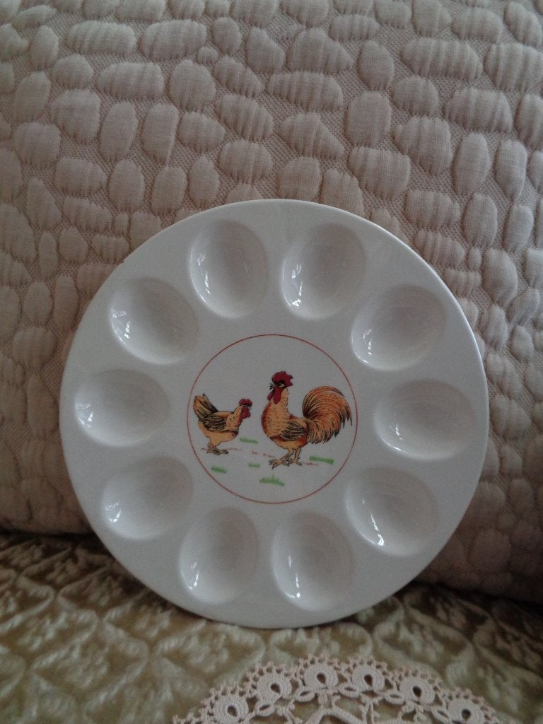 Vintage Eierschaal met Kip en Haan ** Mimosa **, Ophalen of Verzenden