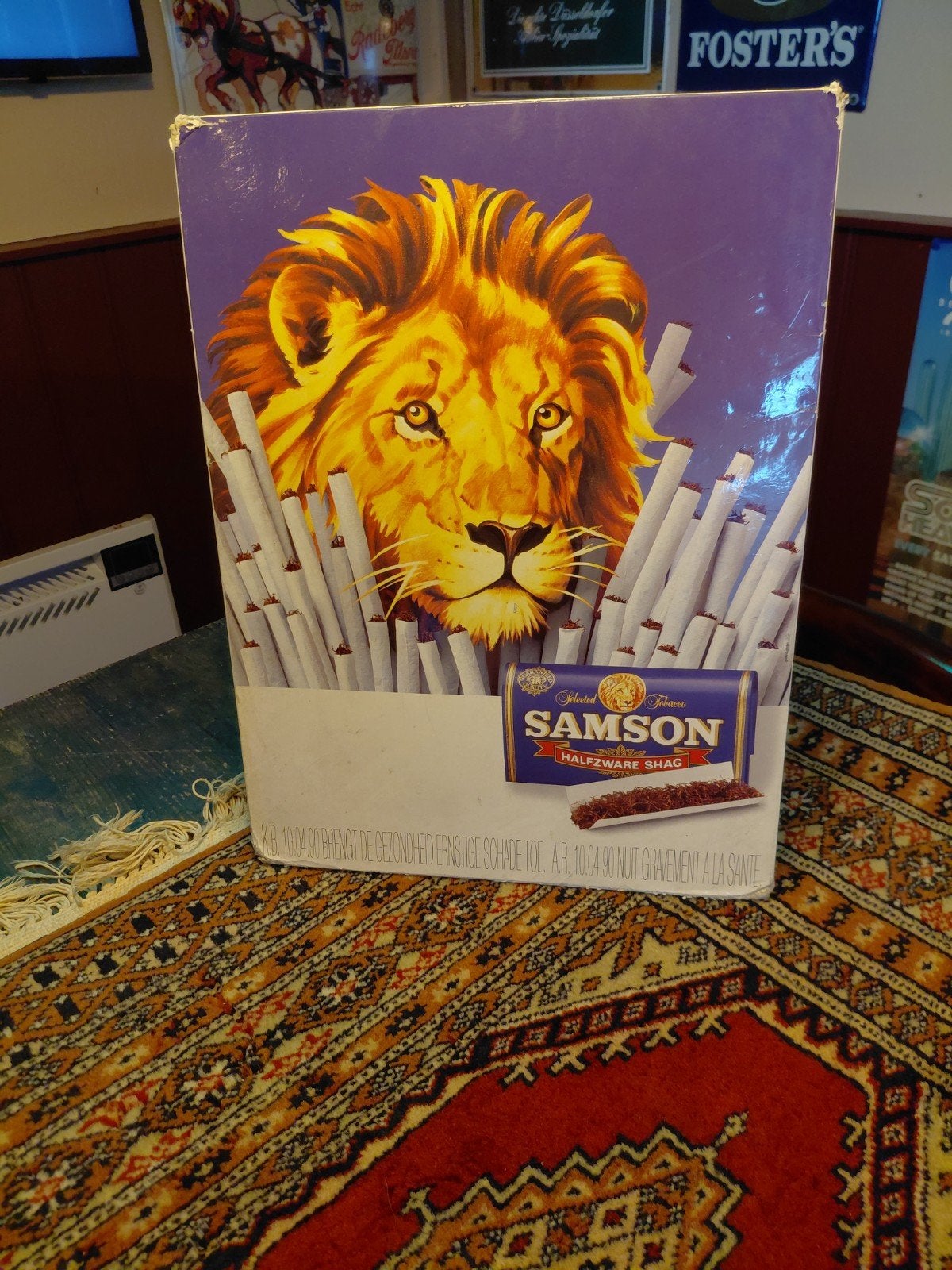 Samson kartonnen reclame voor toonbank of muur, Ophalen of Verzenden, Gebruikt, Reclamebord