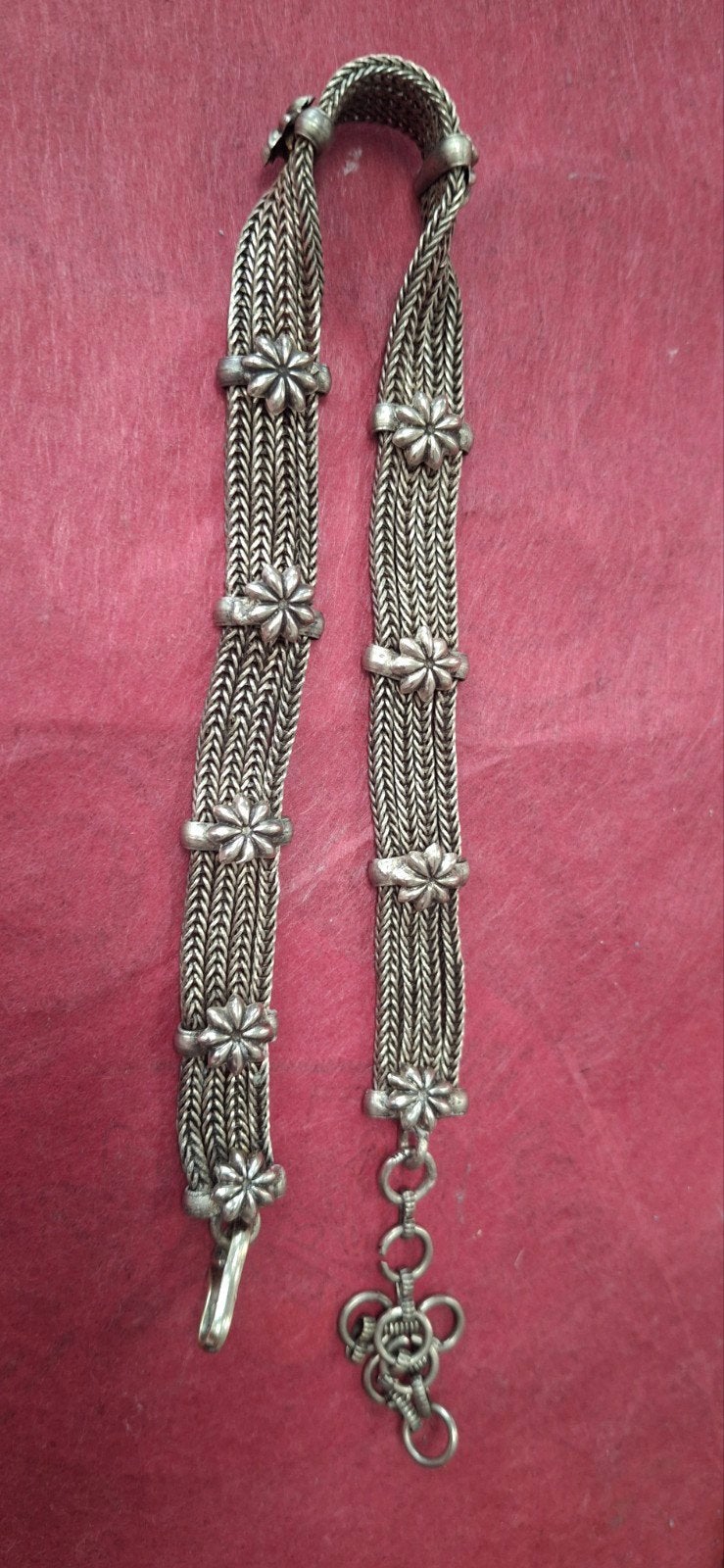 Jaren 70 ketting vossenstaart- of mesh-ketting, Ophalen of Verzenden, Zilver, Overige materialen