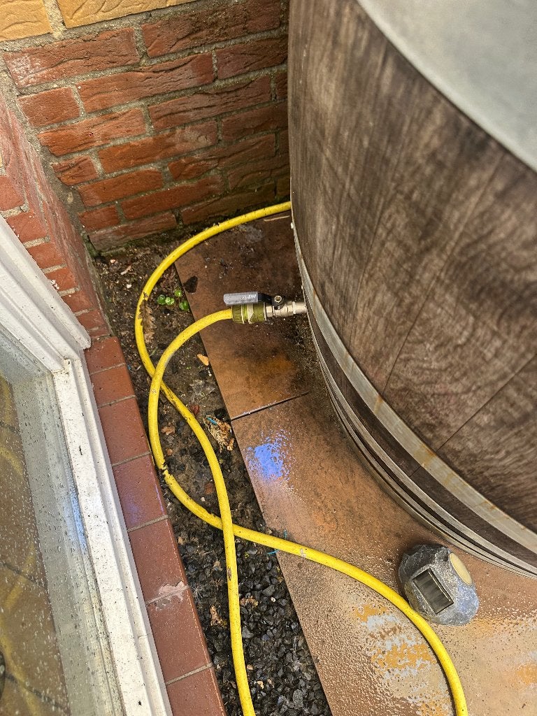 Houten regenton gratis, Tuin en Terras, Regentonnen, Ophalen, Gebruikt, Met kraantje, 150 liter of meer