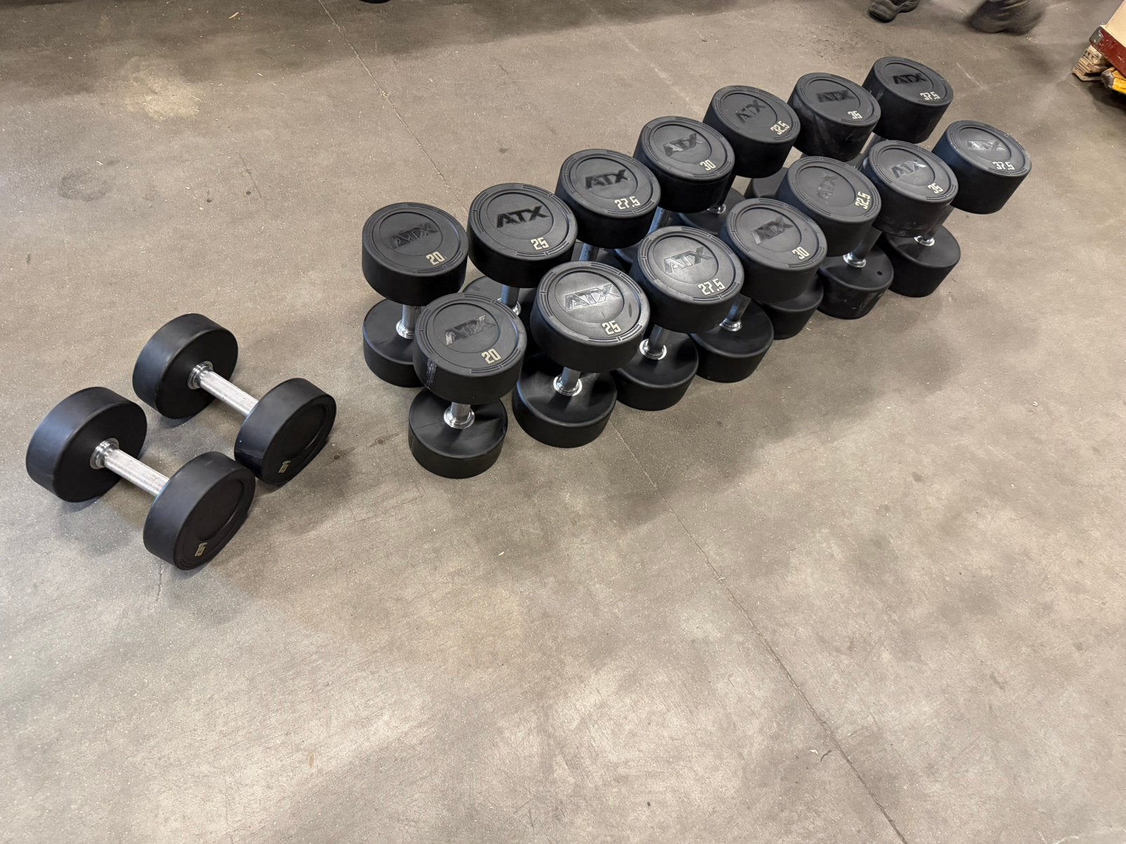 Atx Rubberen Dumbells 15kg t/m 37,5kg, Ophalen, Zo goed als nieuw, Dumbbell