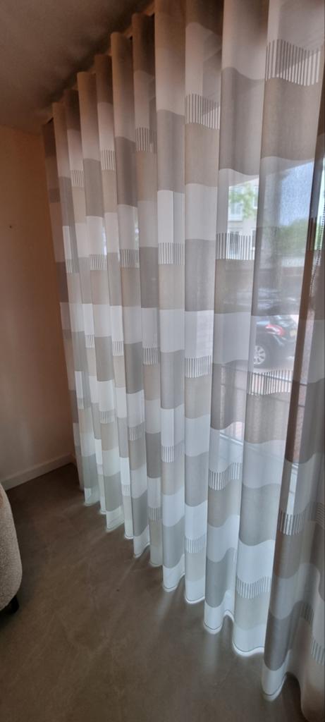 Doorschijnende witte gordijnen, Ophalen, 200 cm of meer, Wit, Zo goed als nieuw