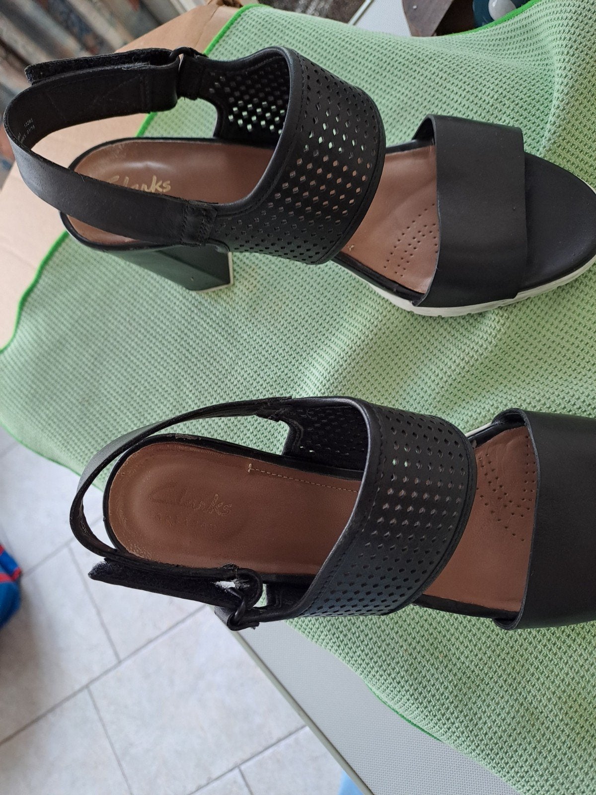Clarks Artisan Zwarte Sandalen met Blokhak Maat 38, Ophalen of Verzenden, Zwart, Sandalen of Muiltjes