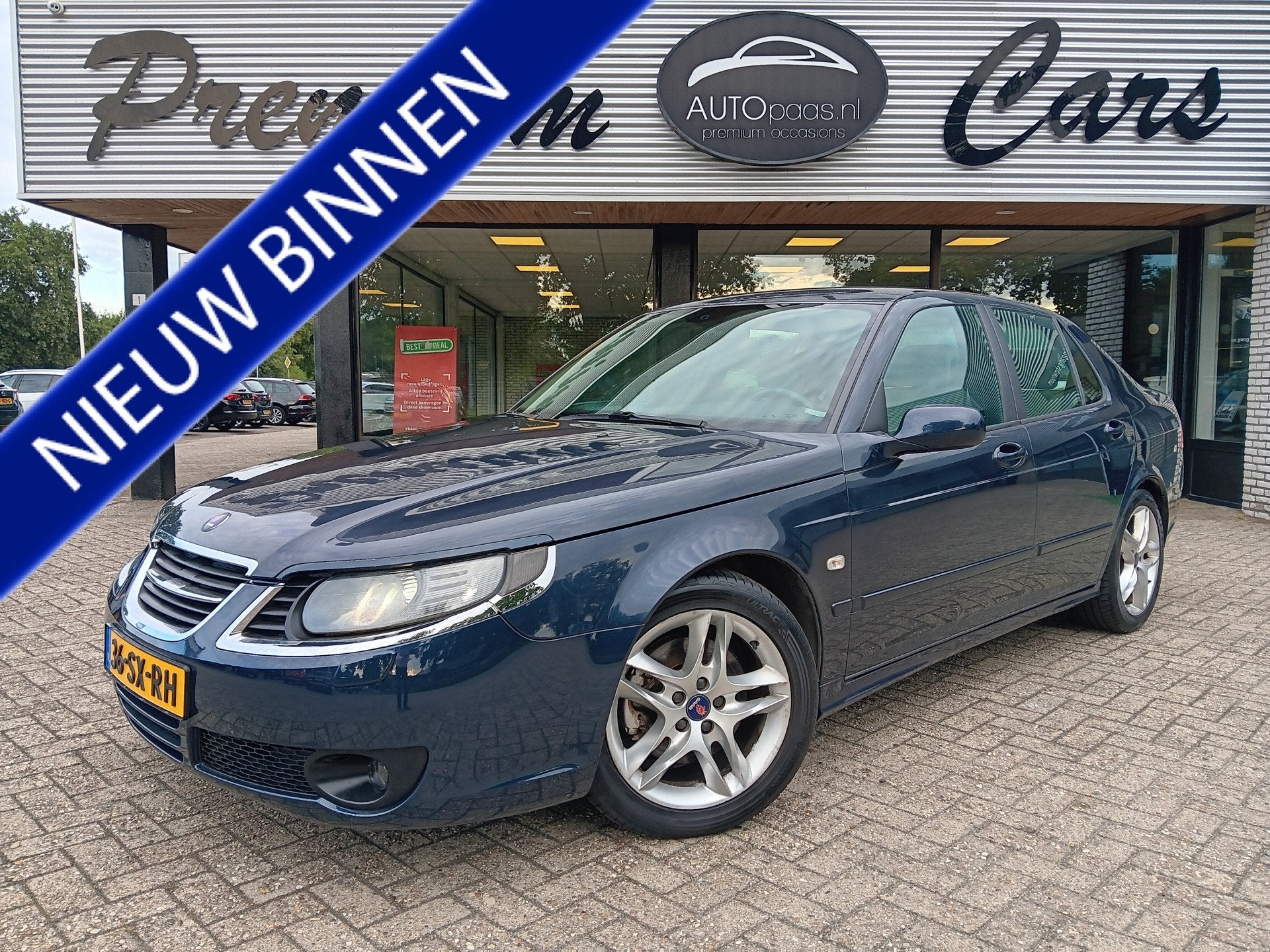Saab 9-5 2.3 Turbo Aero 260pk AutomaatOrg NL dealeronderhoud, Auto's, Dealer onderhouden, 4 cilinders, 2290 cc, Blauw