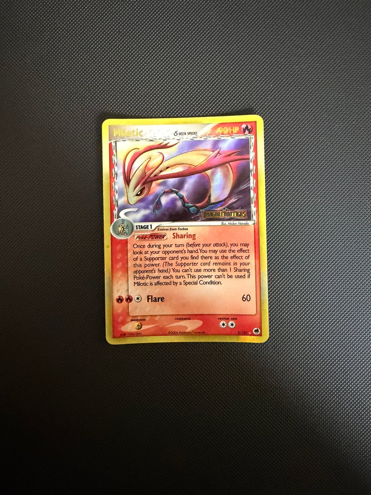 Pokémon Milotic δ 5/101 EX Dragon Frontiers Stamped Holo, Ophalen of Verzenden, Zo goed als nieuw