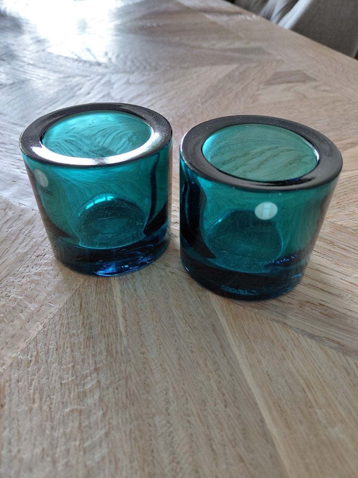 2x Iittala Kivi waxinelichthouder zeeblauw 60mm, Blauw, Waxinelichthouder, Nieuw, Ophalen of Verzenden