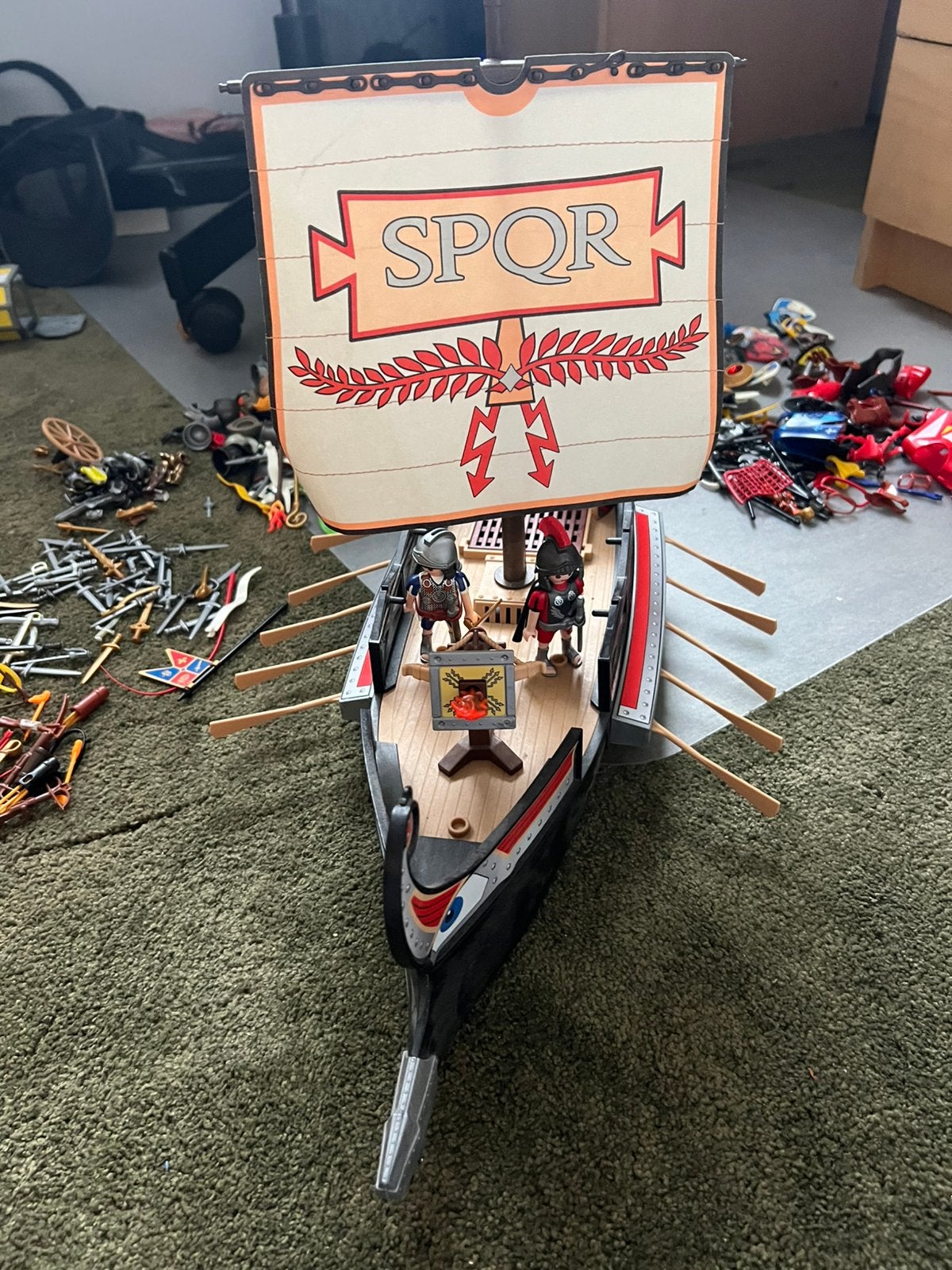 Playmobil romeinse galei SPQR - compleet, romeinse soldaten, Kinderen en Baby's, Speelgoed | Playmobil, Ophalen of Verzenden, Zo goed als nieuw