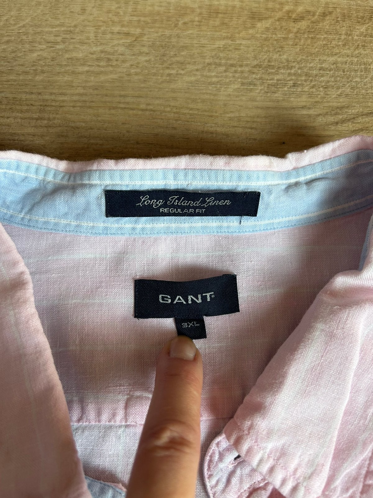 GANT overhemd 3XL linnen licht roze zgan, Ophalen of Verzenden, Zo goed als nieuw, Roze, Overige halswijdtes