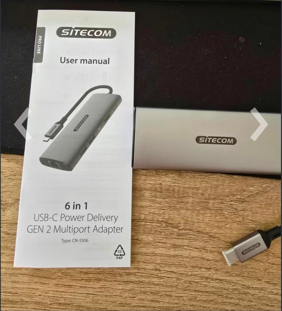 Sitecom 6 in 1 usb multiport adapter dock power delivery, Ophalen of Verzenden, Laptop