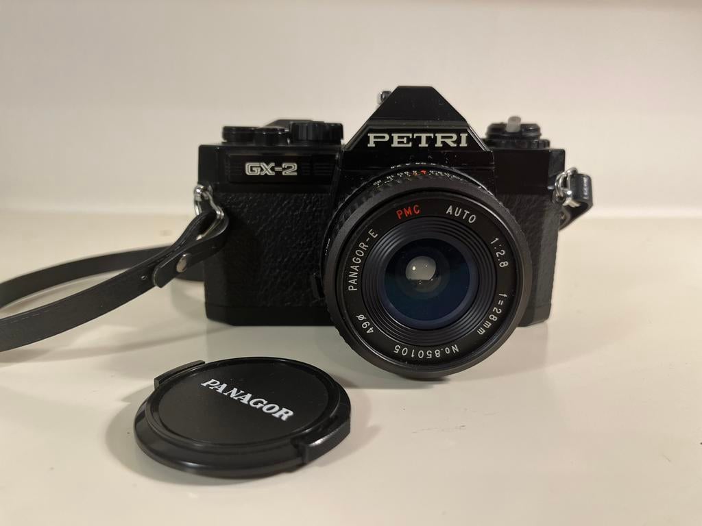 Petri GX-2 Spiegelreflexcamera met Panagor-E lens, Audio, Tv en Foto, Fotocamera's Analoog, Ophalen of Verzenden, Gebruikt, Spiegelreflex